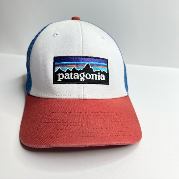 Patagonia Trucker SnapBack Hat Adjustable Adult Mesh Back Cap Red/White/Blue - Picture 1 of 9
